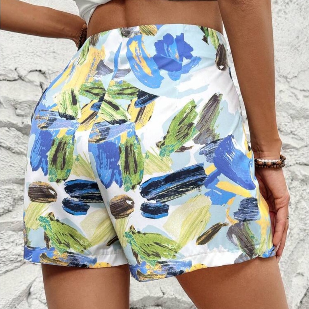 Abstract Print Wrap Skort - Picture 2 of 5